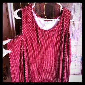 Elle Burgundy/polka dot top XL